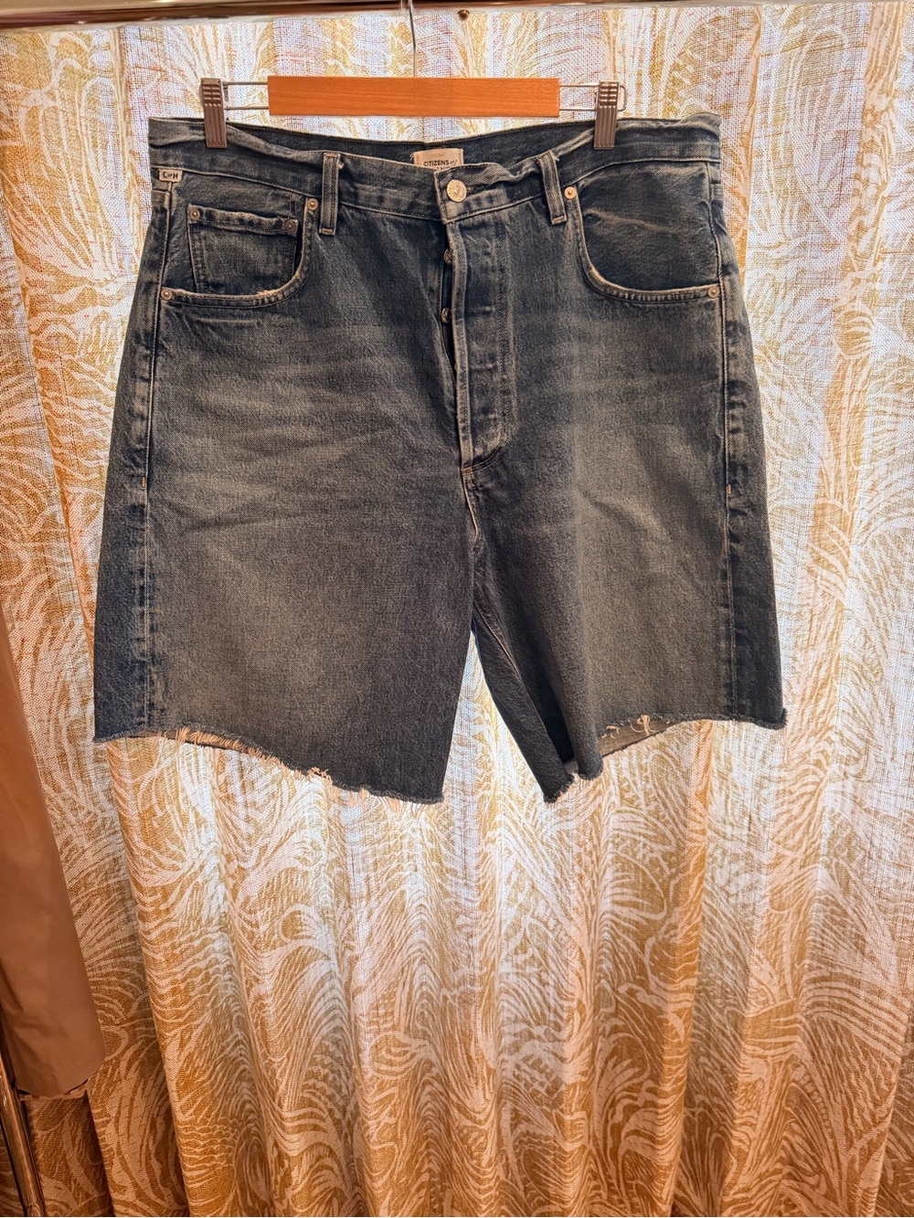 Citizens Of Humanity Blue Washed Cutoff Denim Shorts